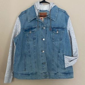 Levi’s Hybrid Hooded Denim Vest Women’s Size 3x